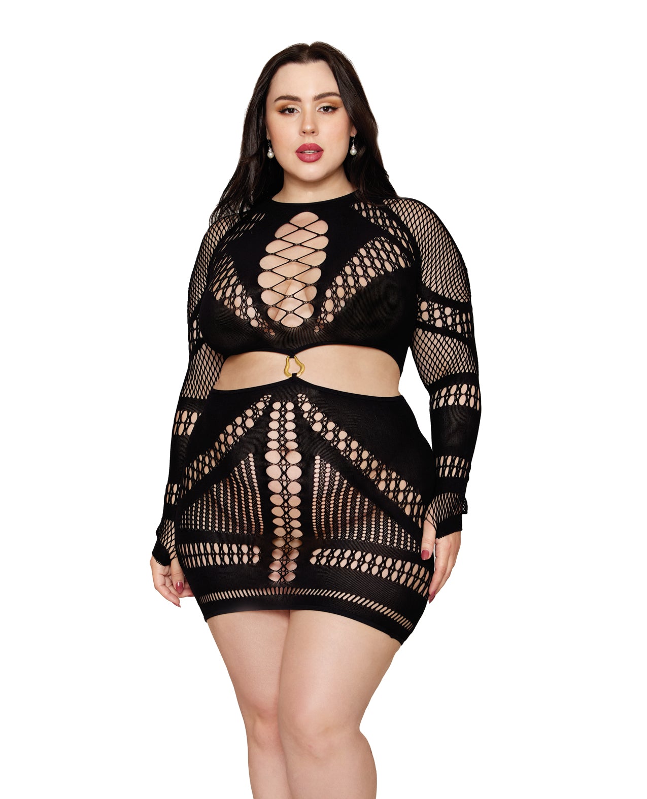 Seamless Chemise w/Gold Ring Detail