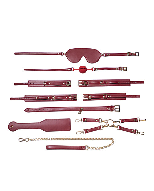 Crimson Red Club Mainstay Set 8 pc Bondage Kit - Red