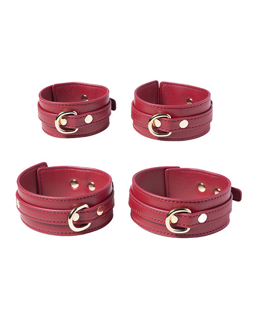 Crimson Red Club Mainstay Set 8 pc Bondage Kit - Red