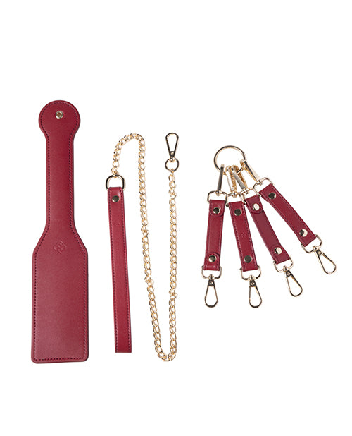 Crimson Red Club Mainstay Set 8 pc Bondage Kit - Red