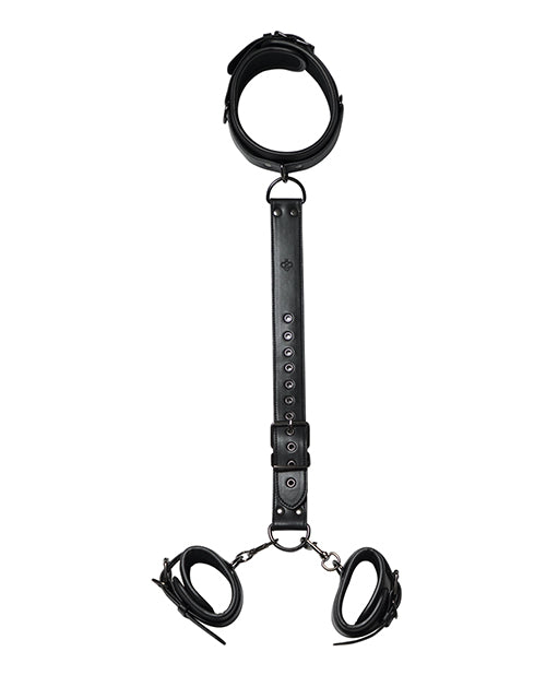 Crimson Red Club Harness Collar-to-Wrist Restraint