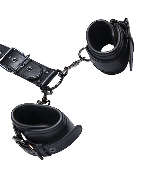 Crimson Red Club Harness Collar-to-Wrist Restraint