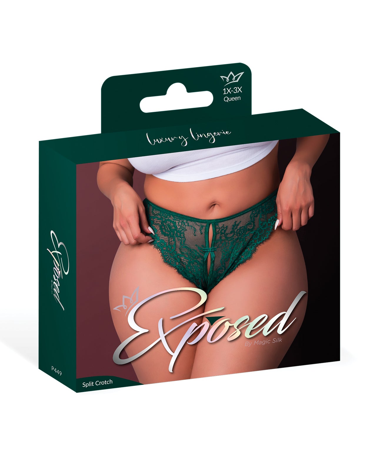Emerald Split Crotch Lace Panty