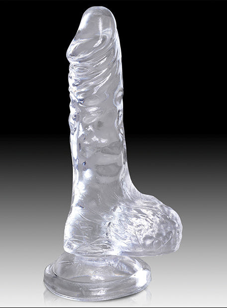 Clear Dildo with Balls (4”–10”) King Cock
