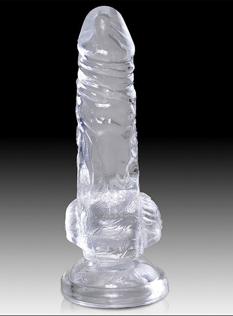 Clear Dildo with Balls (4”–10”) King Cock