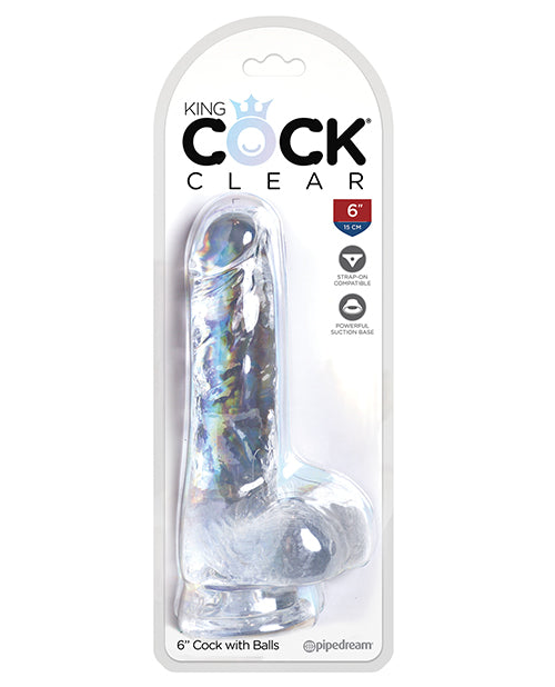 Clear Dildo with Balls (4”–10”) King Cock