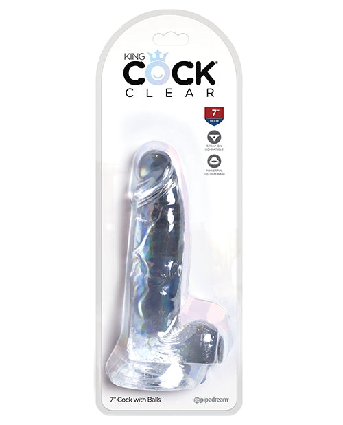 Clear Dildo with Balls (4”–10”) King Cock