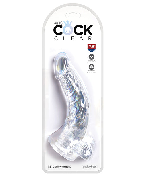 Clear Dildo with Balls (4”–10”) King Cock