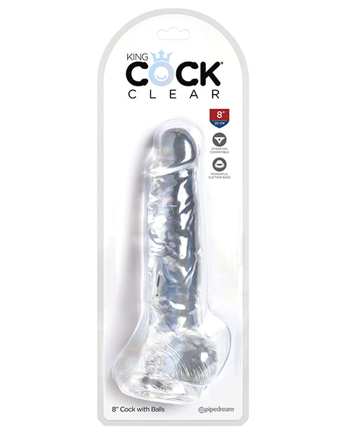 Clear Dildo with Balls (4”–10”) King Cock