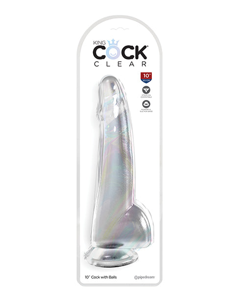 Clear Dildo with Balls (4”–10”) King Cock