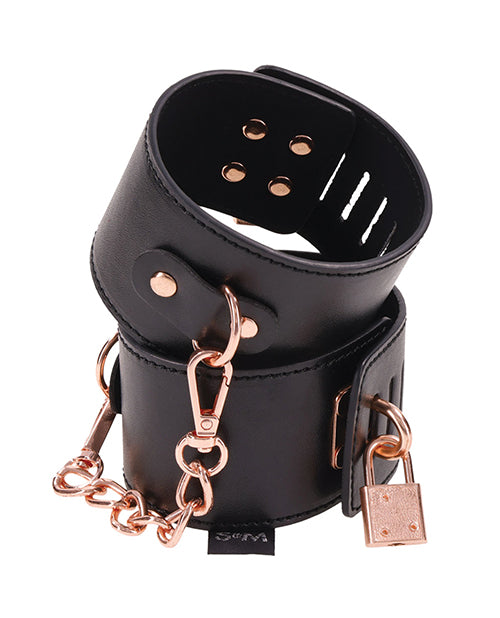 Crimson Red Brat Locking Cuffs