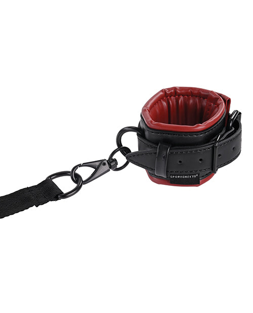 Crimson Red Club Under the Bed Restraint System - Black and Red