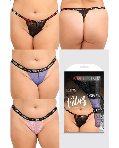 F*ck Panty Pack - 3-Piece Lace Thong Set