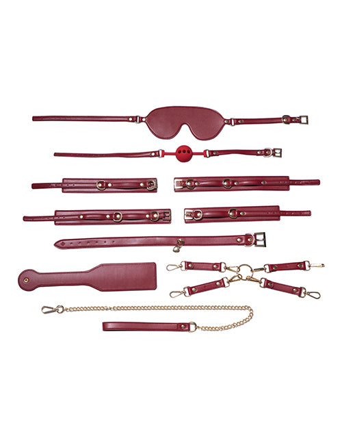 Crimson Red Club Mainstay Set 8 pc Bondage Kit - Red