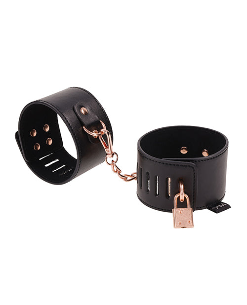 Crimson Red Brat Locking Cuffs