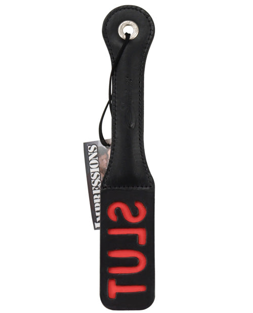 Crimson Red Club Leather impression Paddle