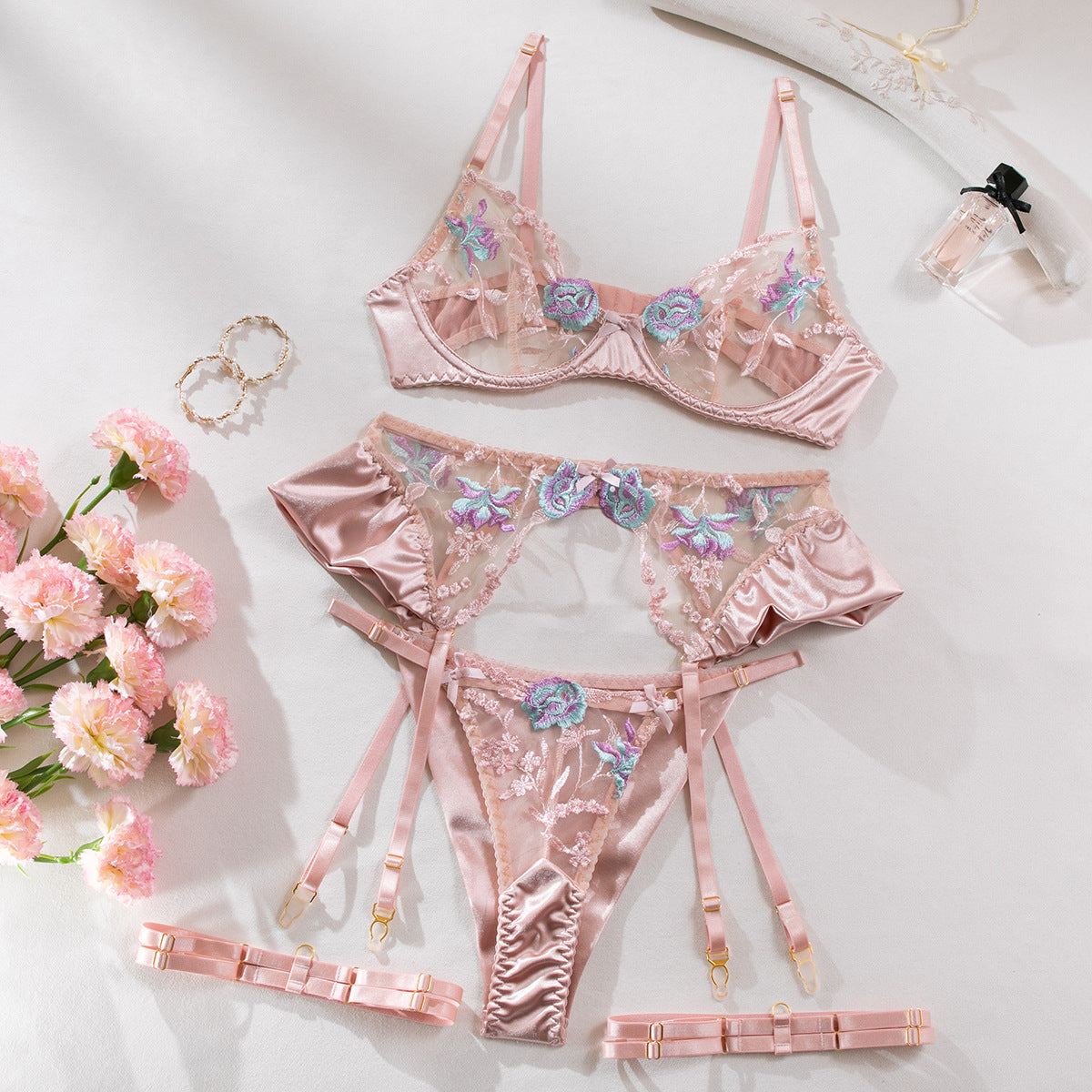 Celestial Blossom Embroidered Set