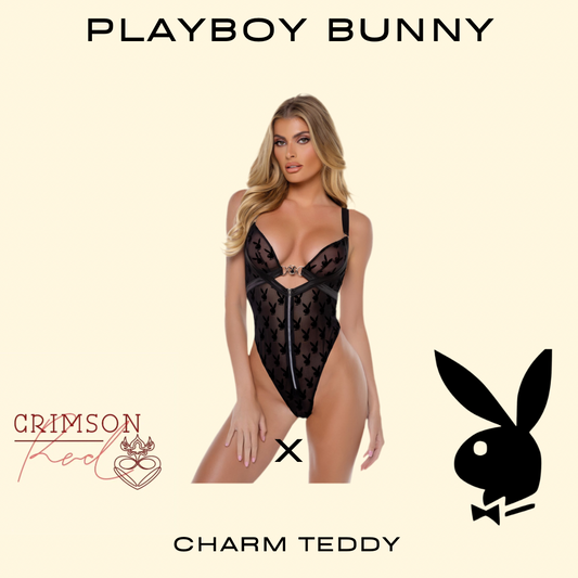 Playboy Bunny Charm Teddy - Black