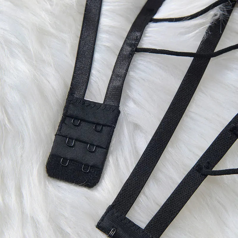 Obsidian Allure Lace Garter Teddy