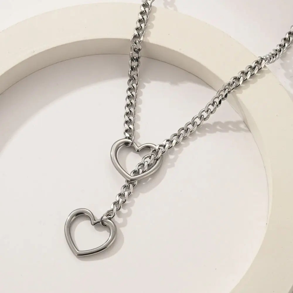 Heart Lariat-Chain Choker