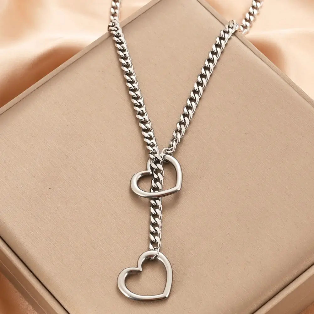 Heart Lariat-Chain Choker